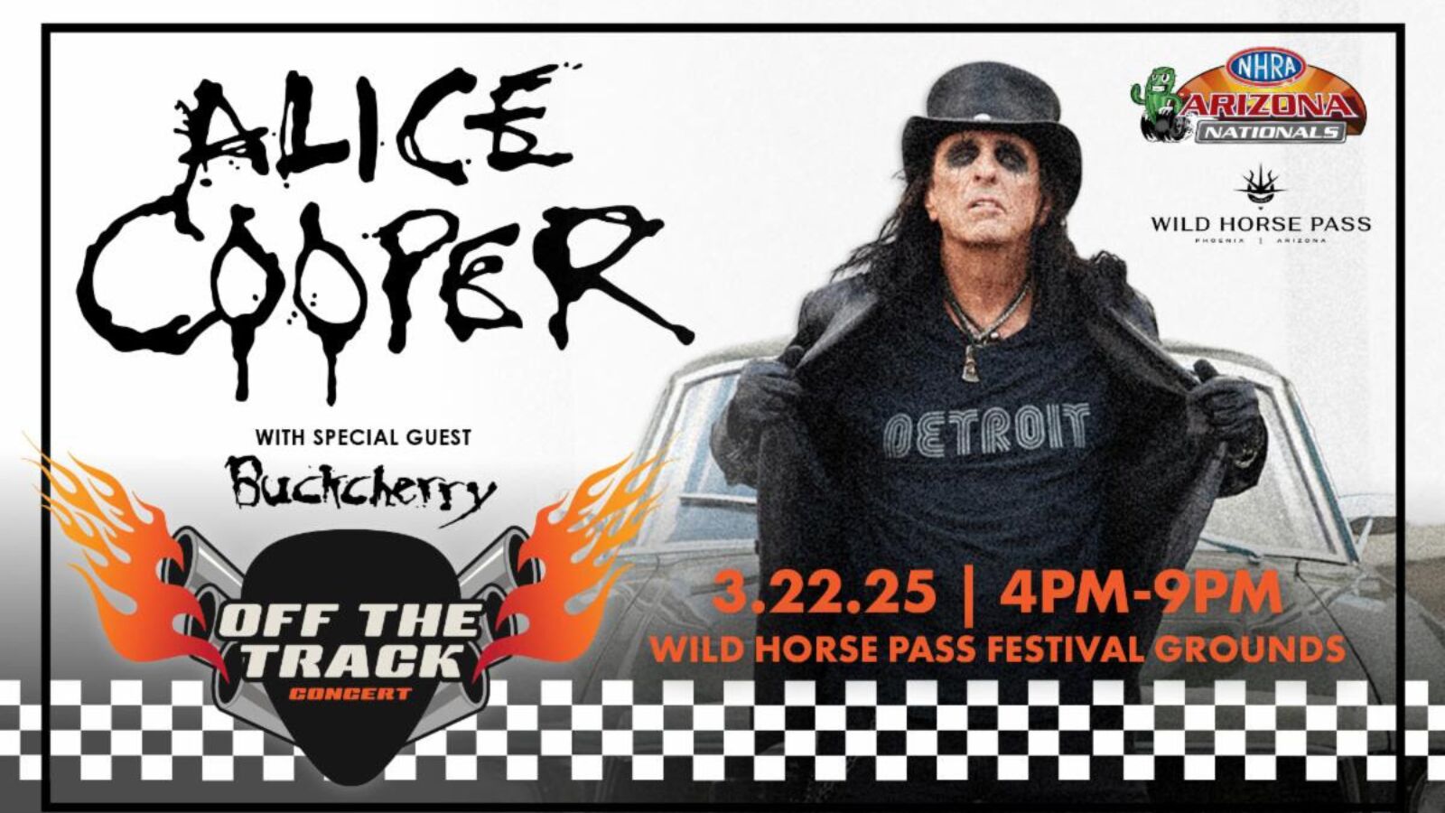Alice Cooper to Headline ‘Off the Track’ Concert Following NHRA Arizona Nationals Qualifying
