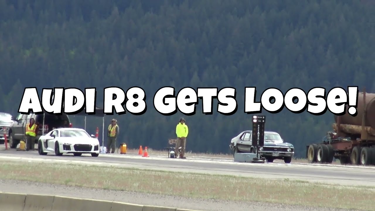 Audi R8 Teeters on the Edge at No Prep Race!