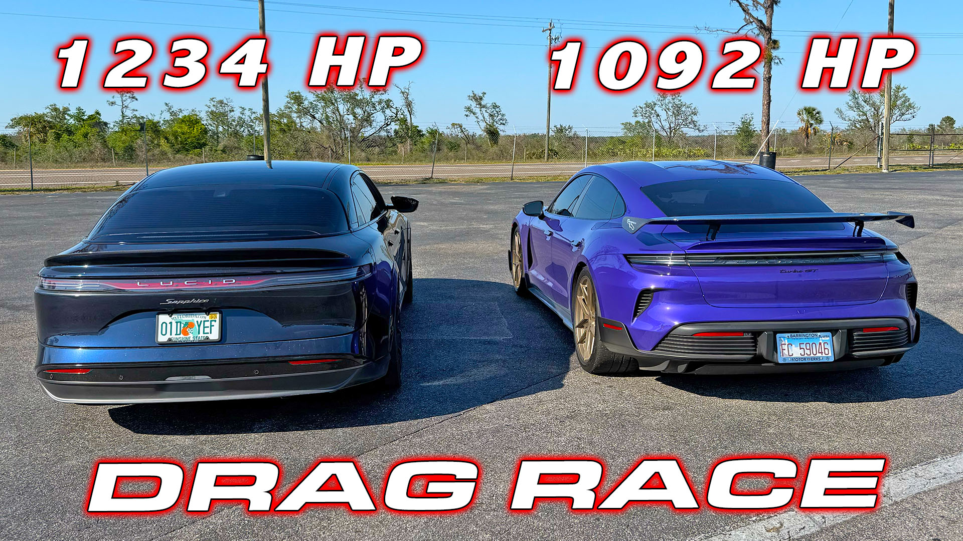Porsche Taycan Turbo GT Weissach vs. Lucid Air Sapphire: Epic 1/4 Mile Drag Race Showdown