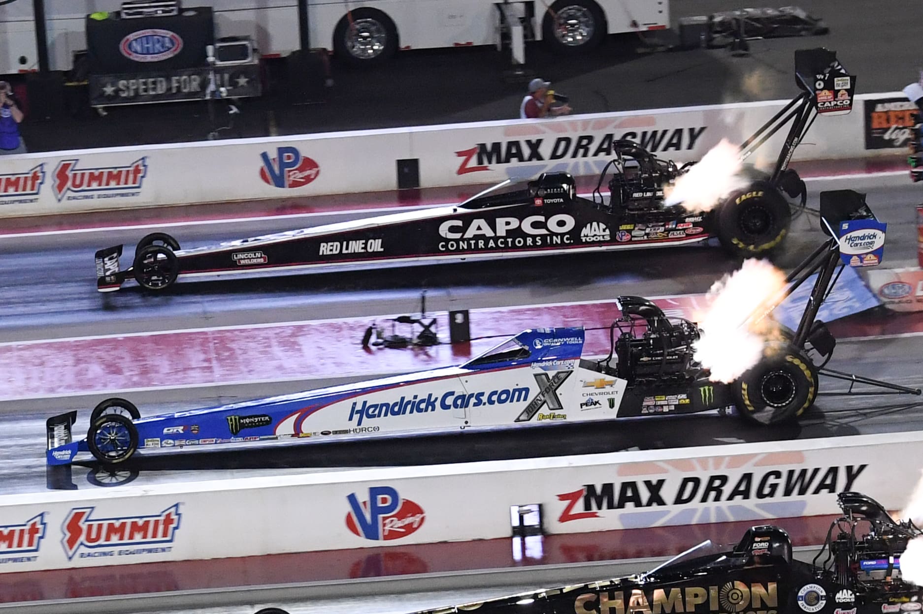 Force, Hagan, Glenn, and Herrera Secure Provisional No. 1 Positions at NHRA 4-Wide Carolina Nationals