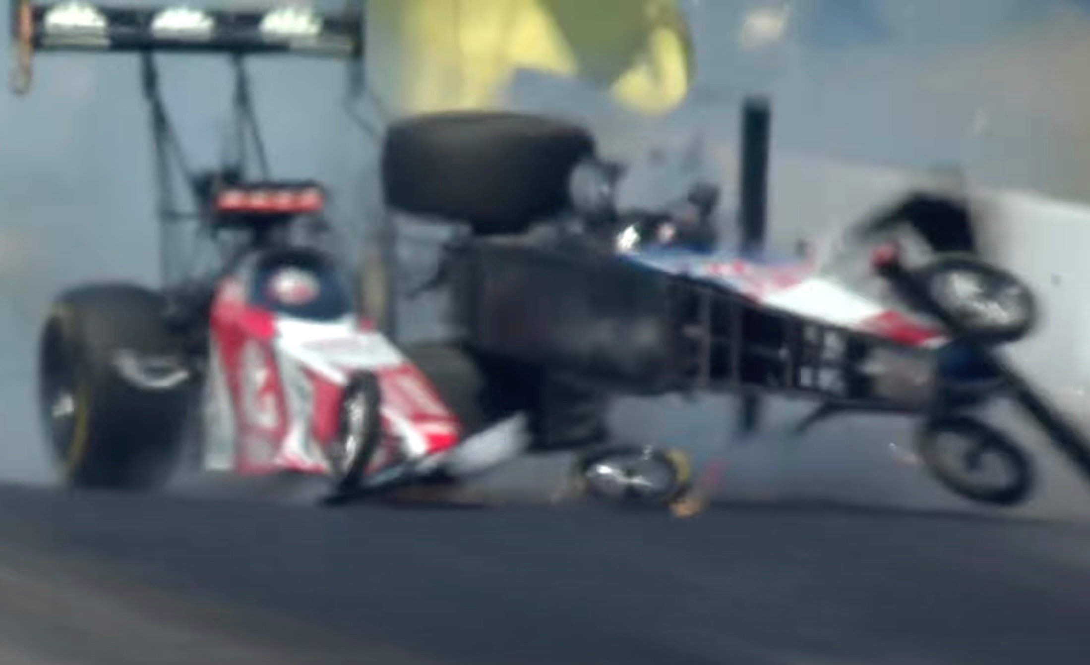 Tony Stewart and Doug Kalitta Survive Harrowing 335 MPH Top Fuel Crash Unscathed
