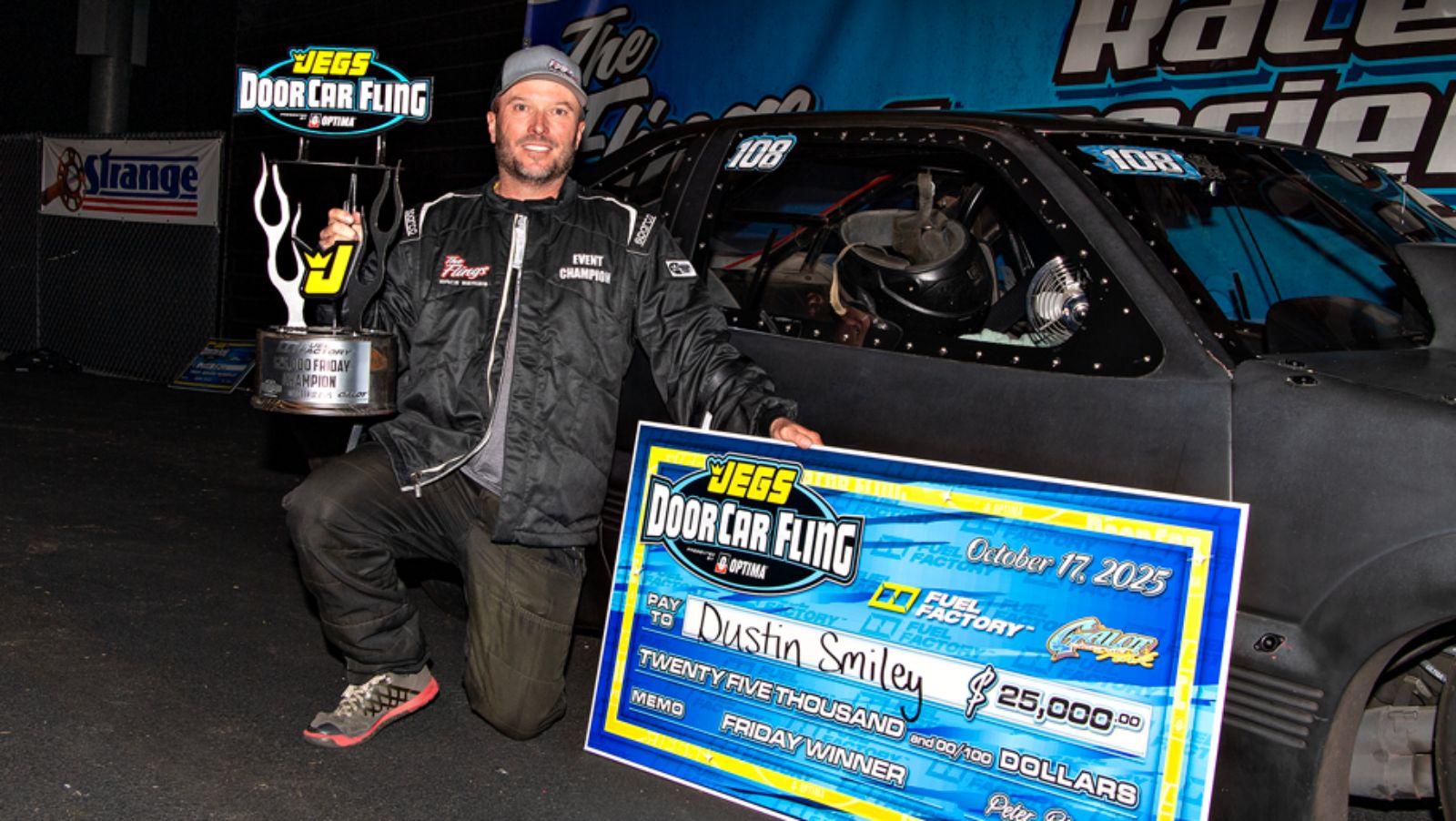 Dustin Smiley Clinches $25K Victory at JEGS Door Car Fling!