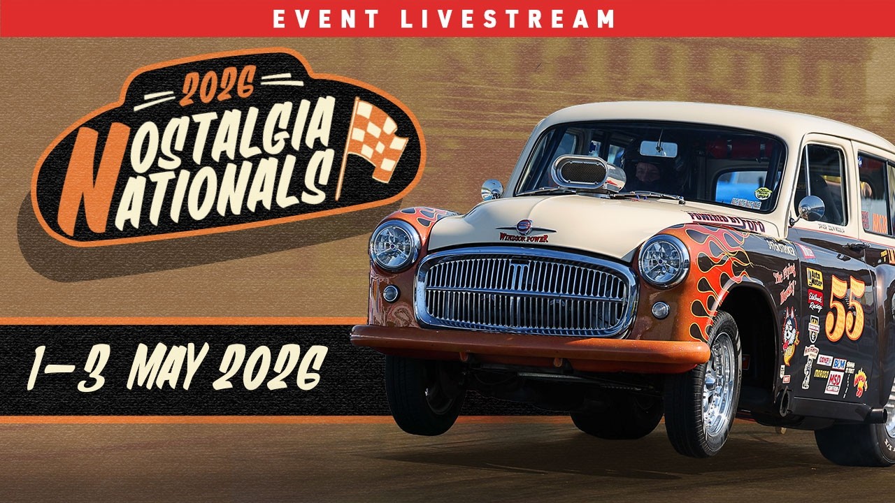 Catch the Thrill: FREE LIVE Stream of the 2026 NSRA Nostalgia Nationals from Santa Pod on BangShift.com!