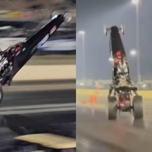 Dragster Driver Soars to Victory in Thrilling Wheelstand Competition
