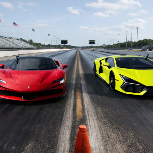 Revuelto with Afterburners Dominates Ferrari SF90 in Thrilling 1/4 Mile Drag Race