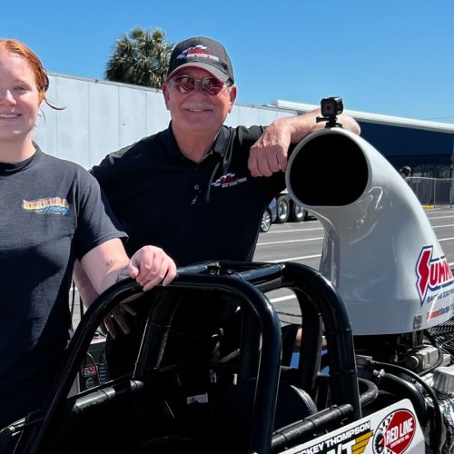Rewrite this title better Miranda Herrera Chases Dragster Dreams at Frank Hawley’s School