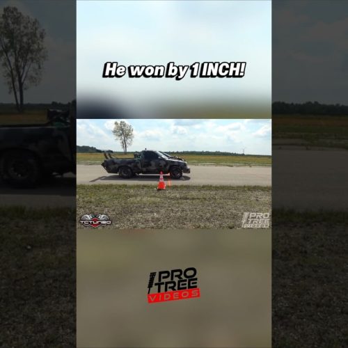 Thrilling Photo Finish! Victory by Just 1 Inch! 🏁 #NoPrepRacing #SmallTire #ProTreeVideos