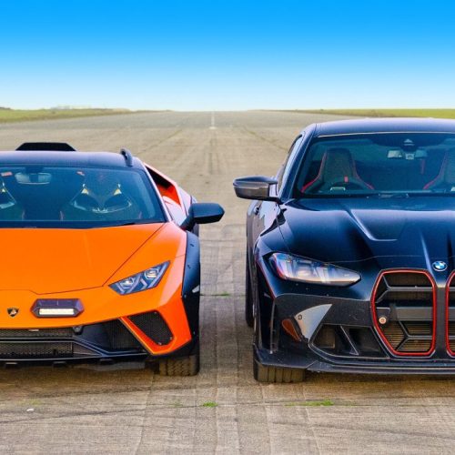 Ultimate Showdown: BMW M4 CS vs. Lamborghini Sterrato in a Closed Course Drag Race
